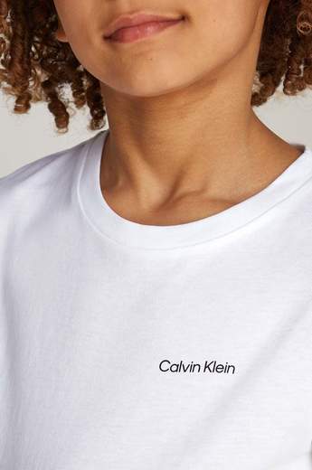 Calvin Klein Bambino T-shirt Girocollo Manica Corta Con Logo.