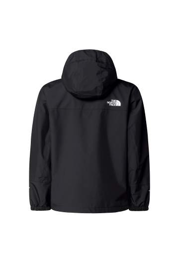 The North Face Bambino Giubbino Nero E Blu Antivento E Antipioggia Con Logo.