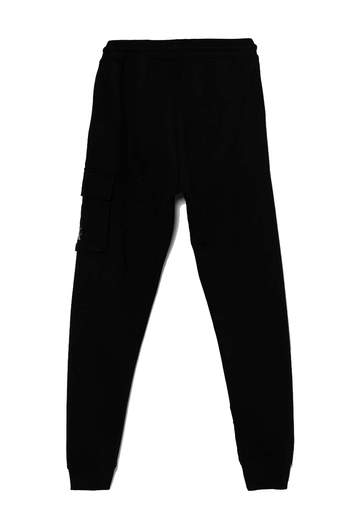 Calvin Klein Bambino Pantalone In Felpa Neri Per Ragazzo Con Tasconi Laterali.