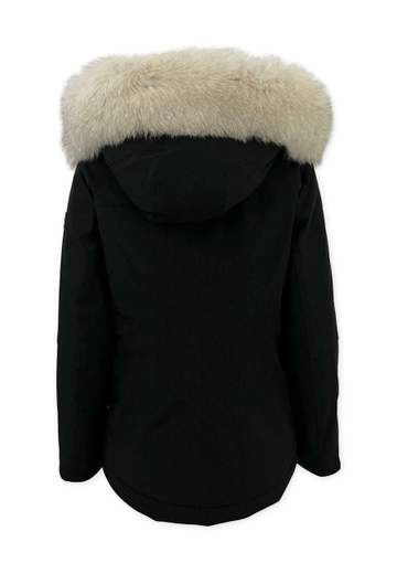 Peuterey Bambina Parka Per Ragazza Con Cappuccio E Pelliccia Bianca.