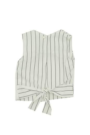 Manila Grace Bambina Top Per Bambina A Righe Nere Con Fiore.