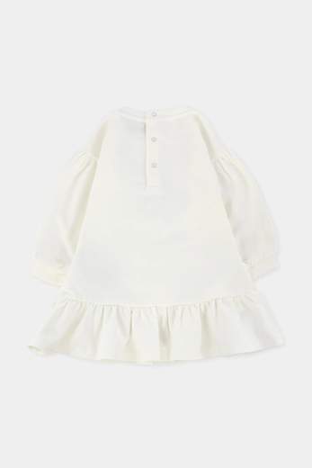Moschino Bambina Abito In Felpa Per Neonata Teddy Con Fiocco.