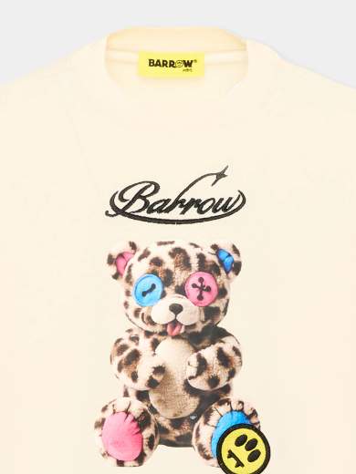 Barrow Bambina T-shirt Con Ricamo Stampa Teddy Maculato