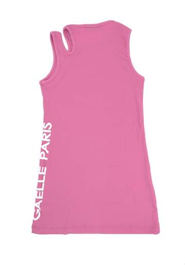 Gaelle Bambina Abito A Costine Con Stampa Logo.