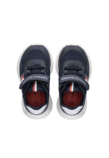 Tommy Hilfiger Bambino Sneakers Blu Per Bambino Con Velcro.