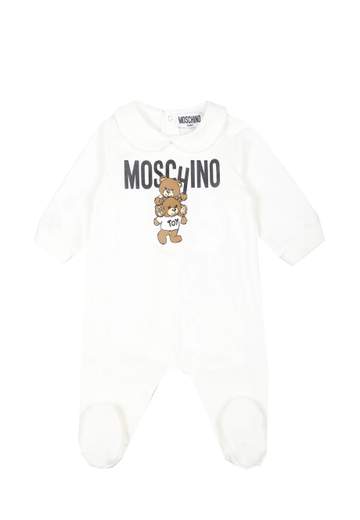 Neonato Tutina Con Colletto Stampa Logo E Teddy.