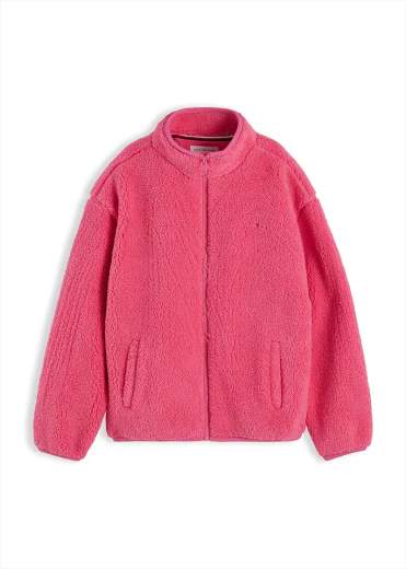 Tommy Hilfiger Bambina Giubbino In Pile Con Bandiera Iconica