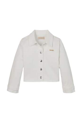 Calvin Klein Bambina Giubbino In Jeans Bianco.
