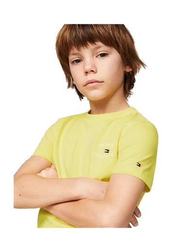 Tommy Hilfiger Bambino T-shirt Girocollo Con Stampa E Ricamo Logo.