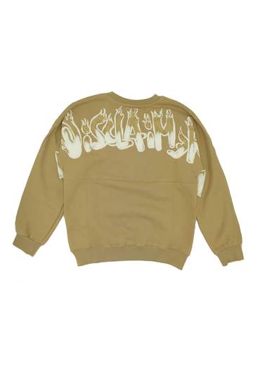 Disclaimer Bambino Felpa Beige Per Ragazzo Con Logo Posteriore.