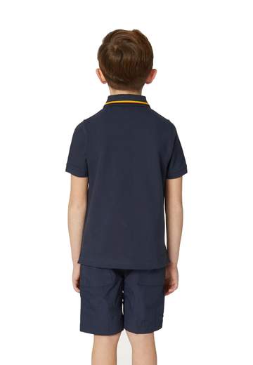 Kway Bambino Polo Manica Corta Con Bordo Del Colletto Colorato.