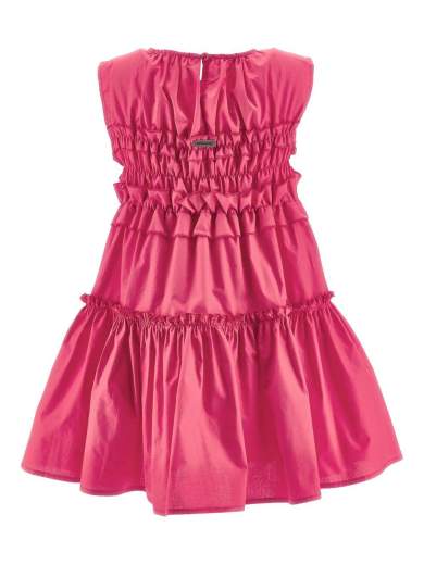Monnalisa Bambina Abito Fucsia Con Voilant.