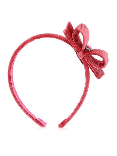 Monnalisa Bambina Cerchietto Per Bambina In Velluto Con Fiocco.