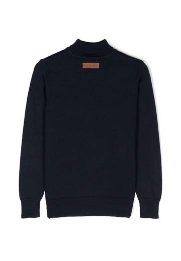 Trussardi Bambino Maglione Blu A Collo Alto Per Ragazzo.