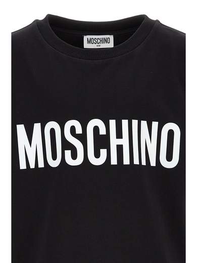 Moschino Bambina Abito Nero Per Bambina Con Logo.