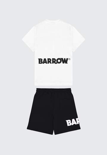 Barrow Bambino Completo T-shirt Stampa Logo E Bermuda Nera Con Logo.