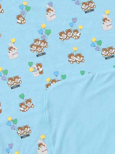Moschino Neonato Coperta Per Neonato In Caldo Cotone,stampa Teddy.