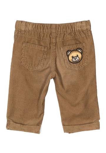 Moschino Bambino Pantalone Per Neonato In Velluto Marrone.