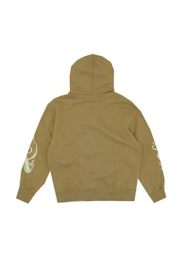 Disclaimer Bambino Felpa Beige Con Zip E Cappuccio Stampa Logo Bianco.