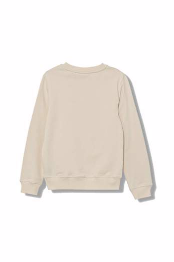 Calvin Klein Bambino Felpa Beige Con Logo.