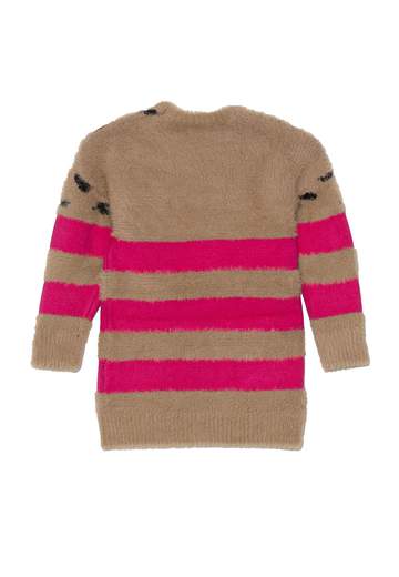 Pinko Bambina Abito Maculato, Fascia Fucsia Con Logo.