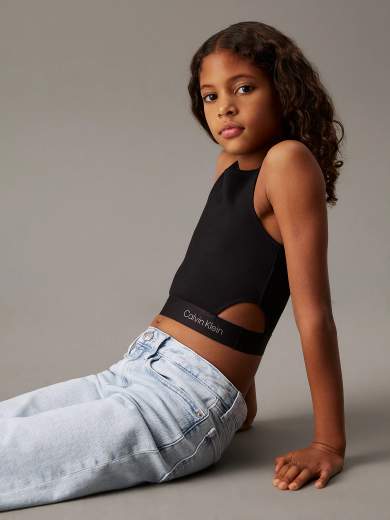 Calvin Klein Bambina Canotta Con Elastico Logato.