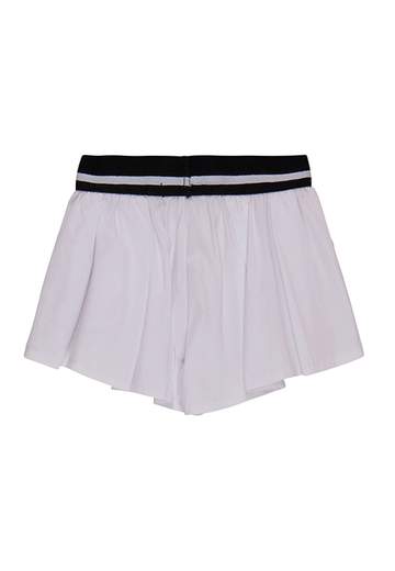 Pinko Bambina Shorts Bianco In Cotone Con Elastico In Vita.
