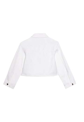 Calvin Klein Bambina Giubbino In Denim Bianco.