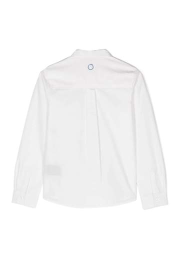 Trussardi Bambino Camicia Bianca Con Ricamo Logo Multicolor.