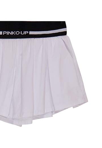 Pinko Bambina Shorts Bianco In Cotone Con Elastico In Vita.