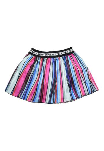 Gaelle Bambina Gonna A Righe Multicolor,con Elastico In Vita.