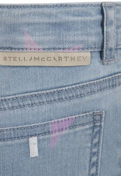 Stella Mc Cartney Bambina Jeans Per Bambina Con Stampa Stelle Verde E Glicine.