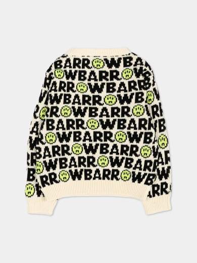 Barrow Bambino Maglione In Lana Logo E Smile Allover