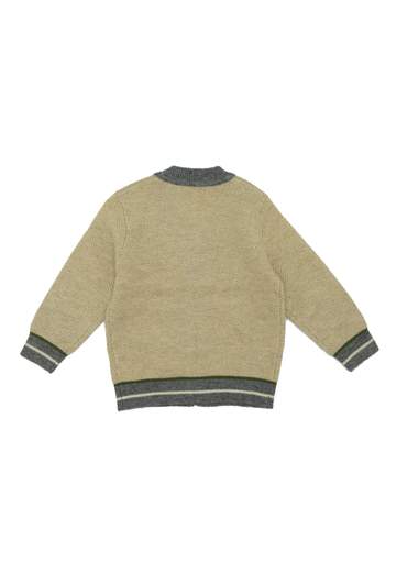 Jeckerson Bambino Cardigan Per Bambino Beige Bordato Grigio.