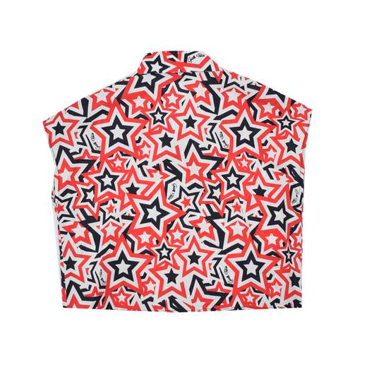 Gaelle Bambina Camicia Per Ragazza Stampa Stelle Bianche, Rosse, Nere.