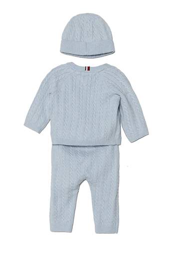 Tommy Hilfiger Neonato Set Per Neonato Maglione Con Bottoni Pantalone E Cappello.