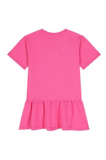 Moschino Bambina Abito Fucsia Per Neonata Con Stampa Logo.