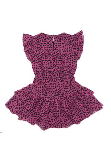 Gaelle Bambina Abito Fucsia Per Ragazza Con Pois Neri.