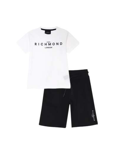 John Richmond Bambino Completo Per Bambino Con T-shirt Basic Con Stampa E Bermuda.