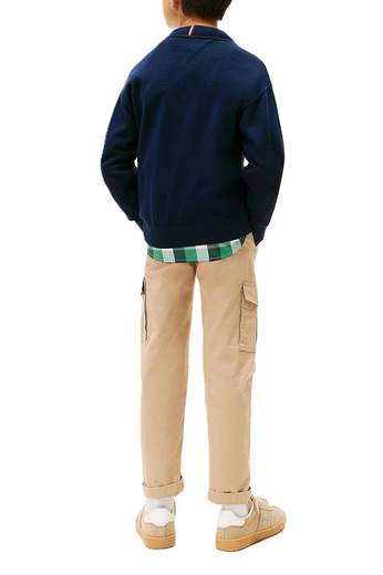 Tommy Hilfiger Bambino Maglione Blu Con Logo Ricamato.