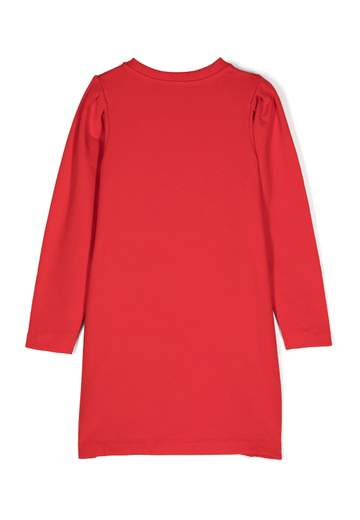 Moschino Bambina Abito In Felpa Per Bambina Stampa Teddy E Logo Oro.