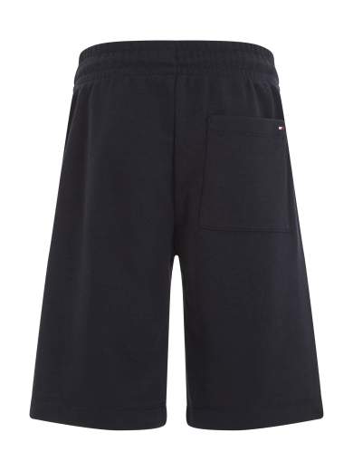 Tommy Hilfiger Bambino Bermuda In Felpa Con Elastico In Vita E Stampa Logo.