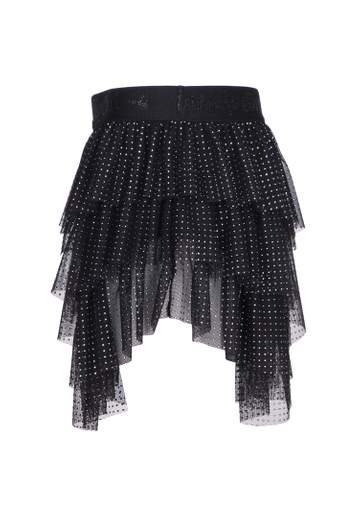 Aniye By Girl Bambina Gonna In Tulle Nera Con Borchie.