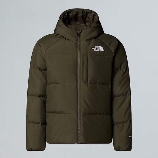 The North Face Bambino Piumino Nero Con Cappuccio Con Logo.