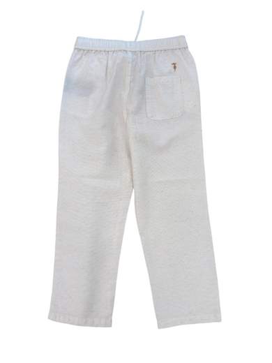 Trussardi Bambino Pantalone Con Elastico In Vita In Misto Lino.