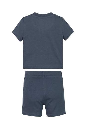 Calvin Klein Bambino Completo Per Neonato T-shirt Con Logo Multicolor E Bermuda.