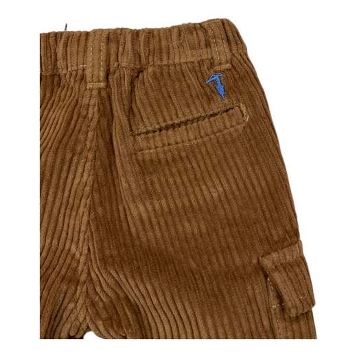 Trussardi Bambino Pantalone Tasconato Beige In Velluto A Righe .