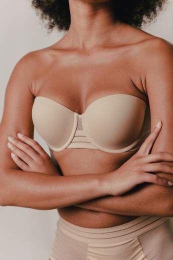 LEJABY Reggiseno fascia autoreggente imbottito