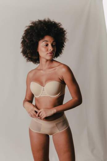 LEJABY Reggiseno fascia autoreggente imbottito