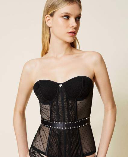 TWIN SET Bustino imbottito con coppa memory